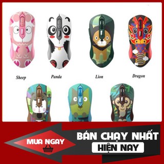 Chuột Không Dây DAREU LM115G Multi-color (Bear - Cat - Dog - Dragon - Lion - Monkey - Panda - Sheep) -BH 12 tháng