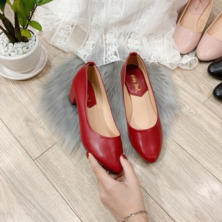Giày gót vuông cao 3 phân trơn màu G2 - (về hàng size 40, 41, 42)