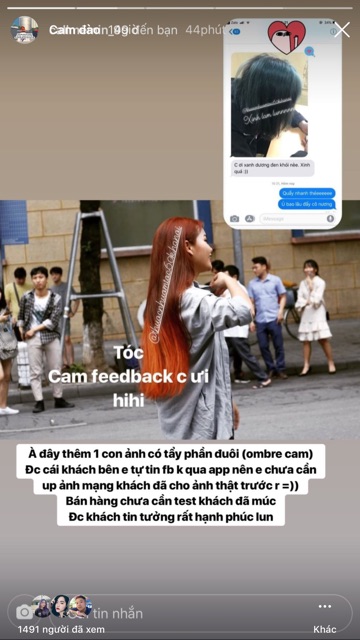 Thuốc nhuộm màu cam (cam đào) kèm trợ dưỡng găng tay | BigBuy360 - bigbuy360.vn