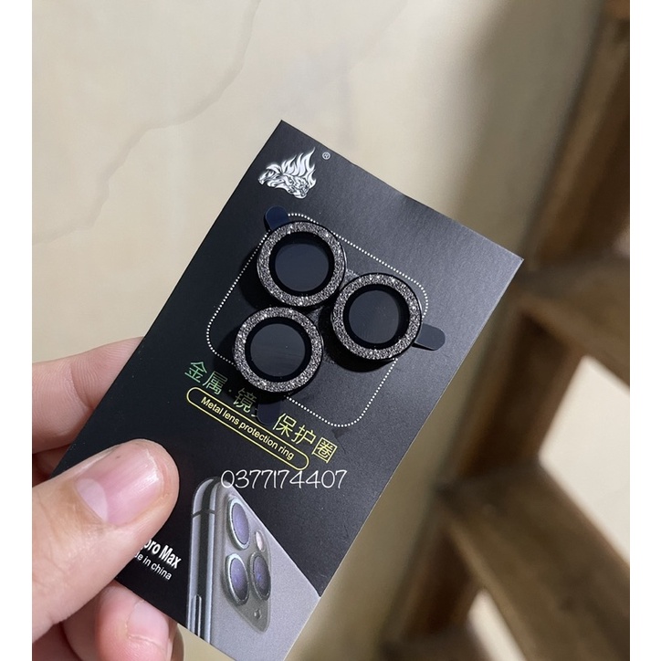 Bộ 3 mắt dán bảo vệ camera nhũ kim cương iPhone 13 Mini, 13, 13 Pro, 13 Pro Max siêu lấp lánh cực đẹp