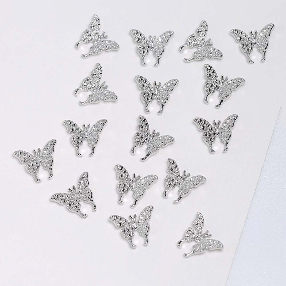 [Hàng mới về] Hạt phụ kiện trang trí móng tay nghệ thuật hình bướm 3d làm từ hợp kim kiểu Nhật sang trọng