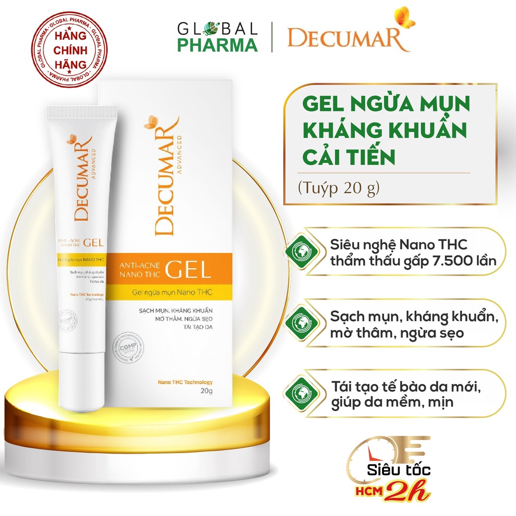 Decumar Advanced: gel ngừa mụn/ sữa rửa mặt mờ sẹo thâm, kiểm soát nhờn, đẹp da