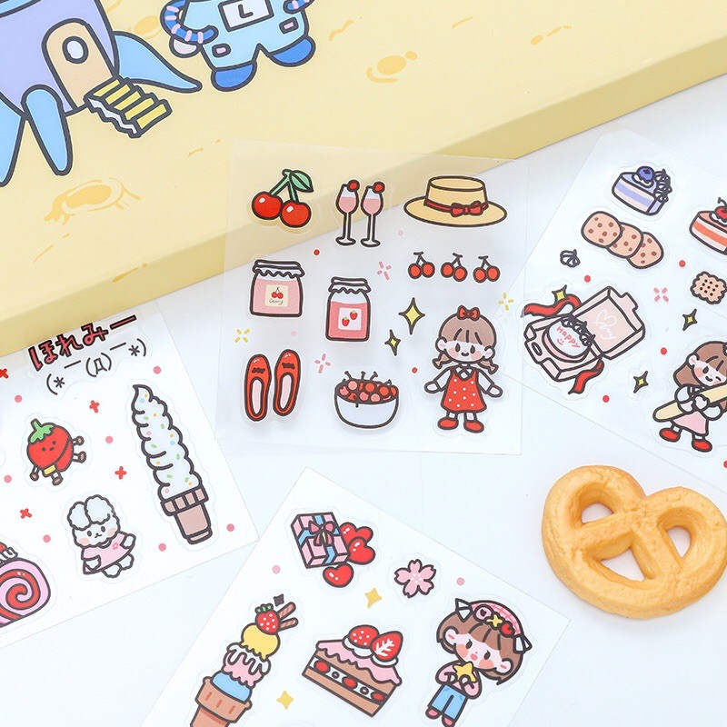 Combo 20 tờ sticker phong cách Hàn Nhật trang trí mix mẫu