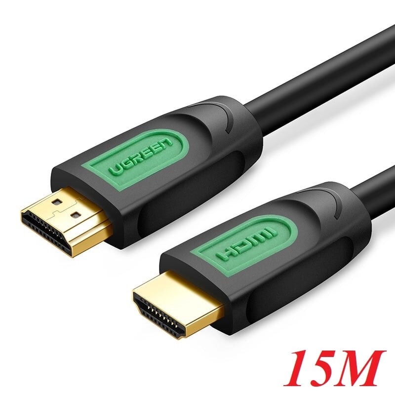 Cáp HDMI 15met Cao cấp Ugreen 11106 40468 (có cục chống nhiểu, đầu Mạ Vàng) Chính Hãng HD101
