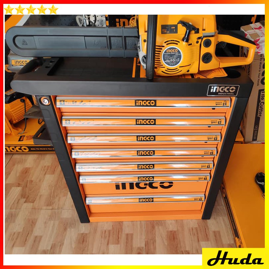 Bộ đồ nghề dụng cụ công cụ đa năng đựng trong tủ kéo bánh xe 162 món Total Ingco 1234