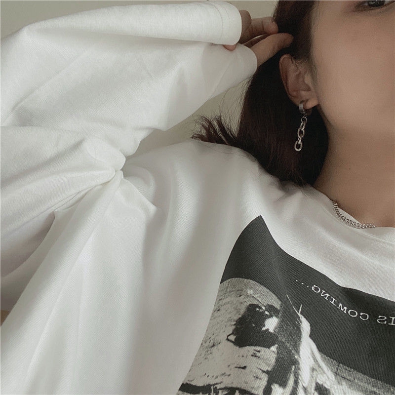 Bông tai thép titan không gỉ dạng dây xích hợp thời trang