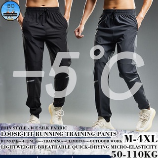 Quần chạy bộ Chất Liệu Lụa Lạnh Mỏng Thoáng Khí Nhanh Khô Có Size Lớn Dành Cho Nam Giới