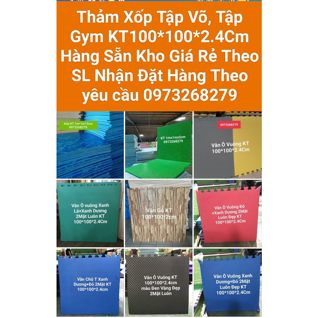 Thảm xốp ghép sàn , xốp trải sàn dùng cho tập võ, tập gym, KT 1m2x1m2x2cm vân khế 2 mặt chống trơn trượt giá 149000đ