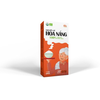 Gạo lứt hữu cơ hoa nắng hộp 2kg - hạt thon dài, màu nâu, dẻo bùi, vị ngọt tự nhiên