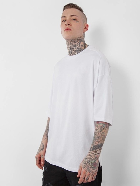 ÁO TEE OVERSIZED BASIC TRẮNG ĐEN UNISEX | BigBuy360 - bigbuy360.vn