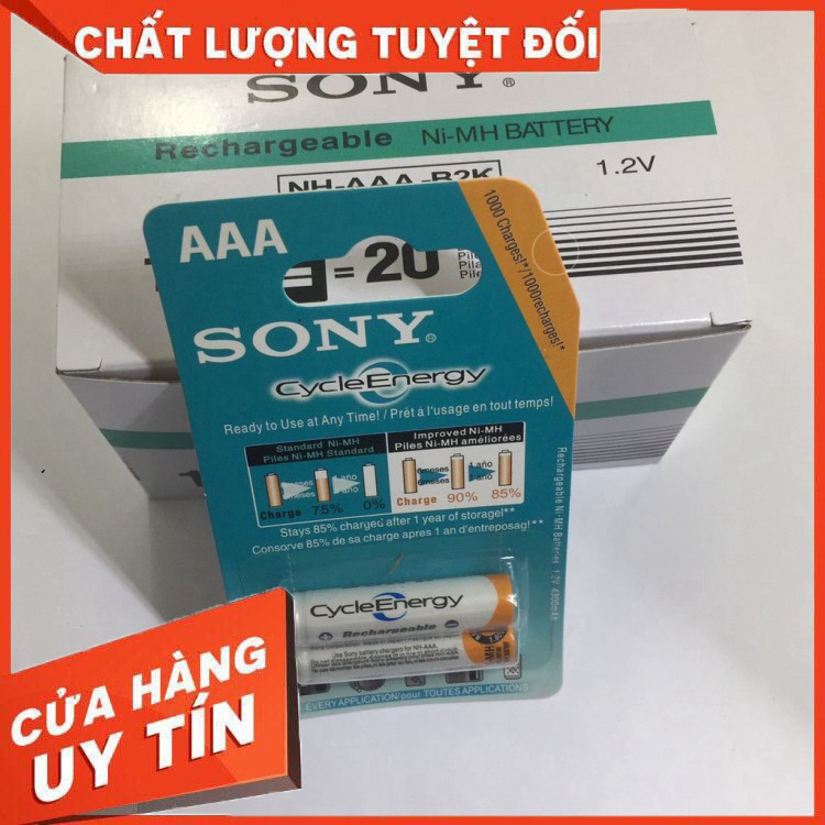 (BÁN K LỢI NHUẬN) Pin Sạc AAA sony - Hộp 10 vỉ ( Tổng 20 Viên ) PIN 3A, PIN ĐŨA