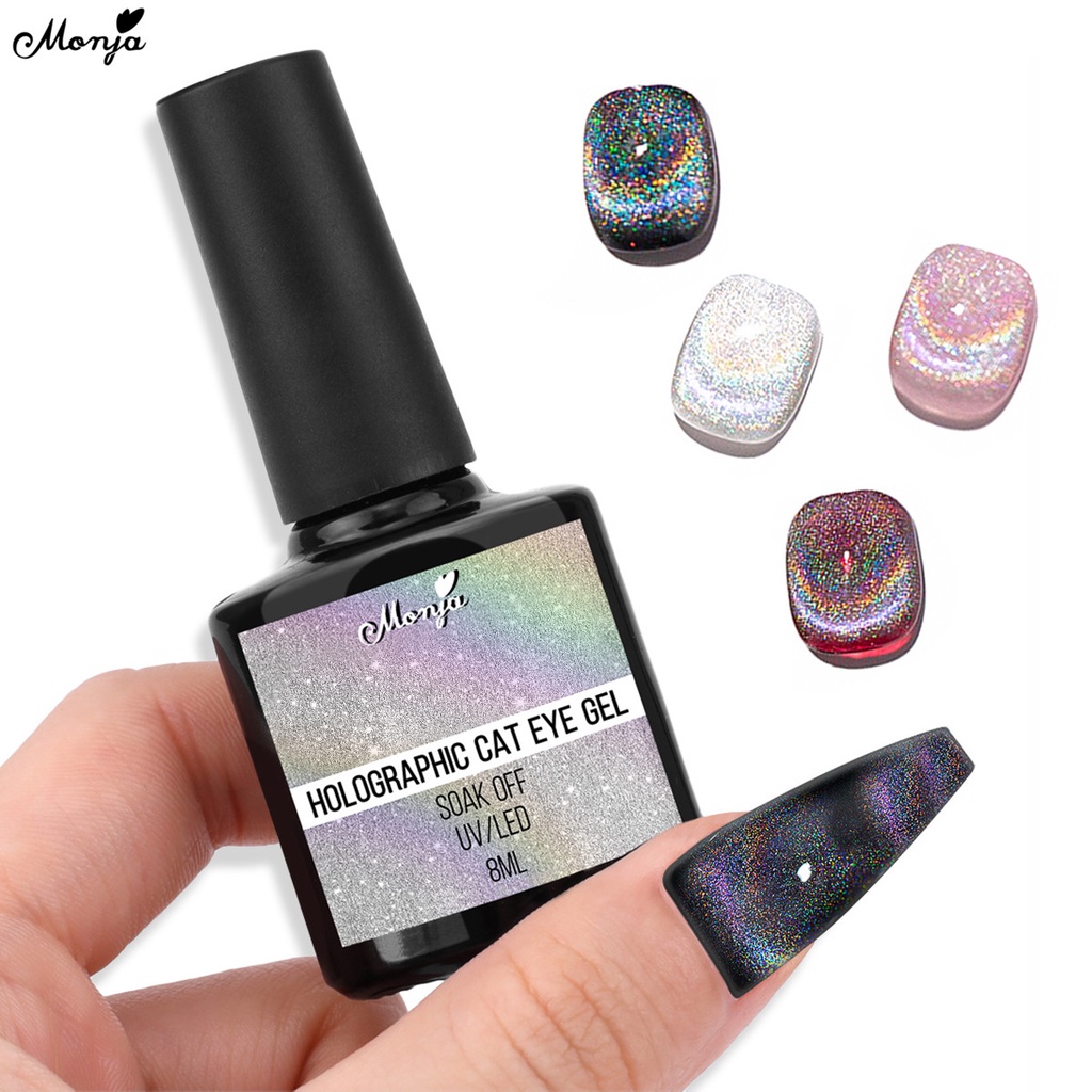 Gel sơn móng tay MONJA 8ml hiệu ứng mắt mèo phản quang từ tính độc đáo cao cấp