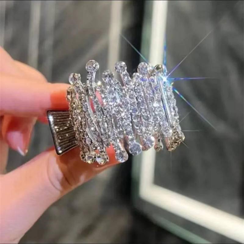 MVP2761 Kẹp Tóc Bằng Kim Loại Đính Đá Tạo Kiểu Tóc Đuôi Ngựa Thời Trang