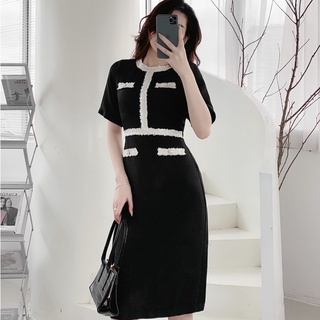 Váy dáng A phối dây tweed cao cấp thời trang thiết kế nữ Calie House VA016