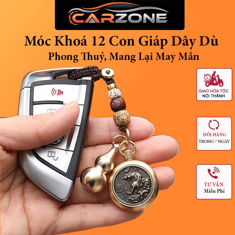 Móc Khoá Ô Tô 12 Con Giáp Dây Dù -  Phong Thuỷ,Mang Lại May Mắn Tài Lộc VER 1 CarZone.Top