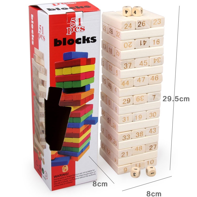 Đồ chơi rút gỗ thông minh 54 thanh xếp hình Domino xả stress giáo dục sớm cho bé