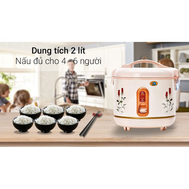 Nồi Cơm Điện Đa Năng Happy Cook Dung Tích 2L/3L - Dùng Công Nghệ 3D giúp nấu cơm Nhanh và Rất Ngon, BH 12 Tháng