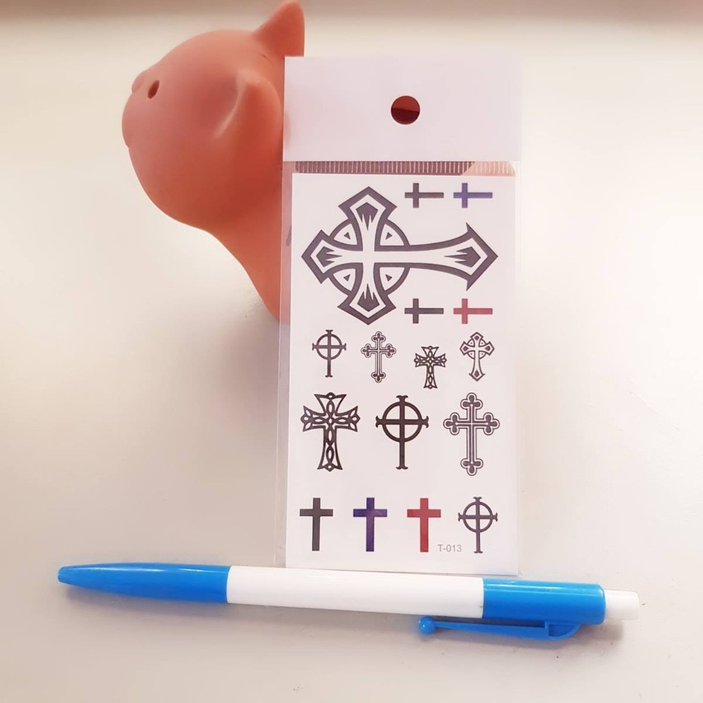 Hình xăm dán tattoo mini thánh giá.Xăm dán tatoo mini tạm thời, size &lt;10x6cm