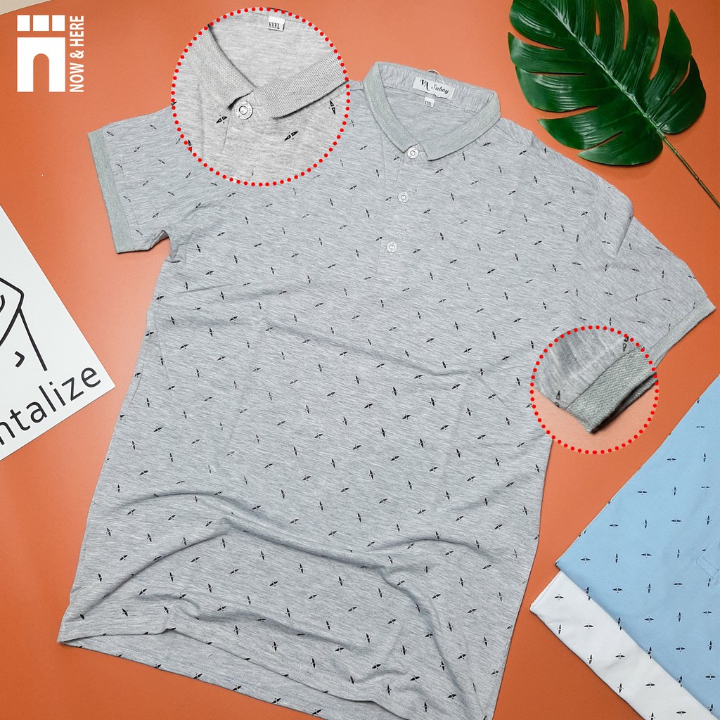 Áo thun nam tay ngắn cổ trụ, chất thun dày dặn, IN HỌA TIẾT - NH Shop | BigBuy360 - bigbuy360.vn