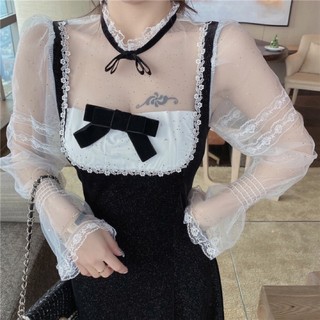 Đầm Nhung Phối Ren Dáng Xoè Đáng Iuu