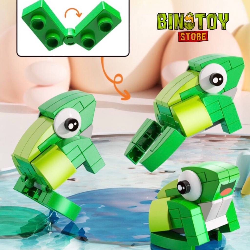 Bộ lego, ghép hình động vật cao cấp, size Duplo FEELO cho bé, 230, 330 và 460 chi tiết, BINO 079