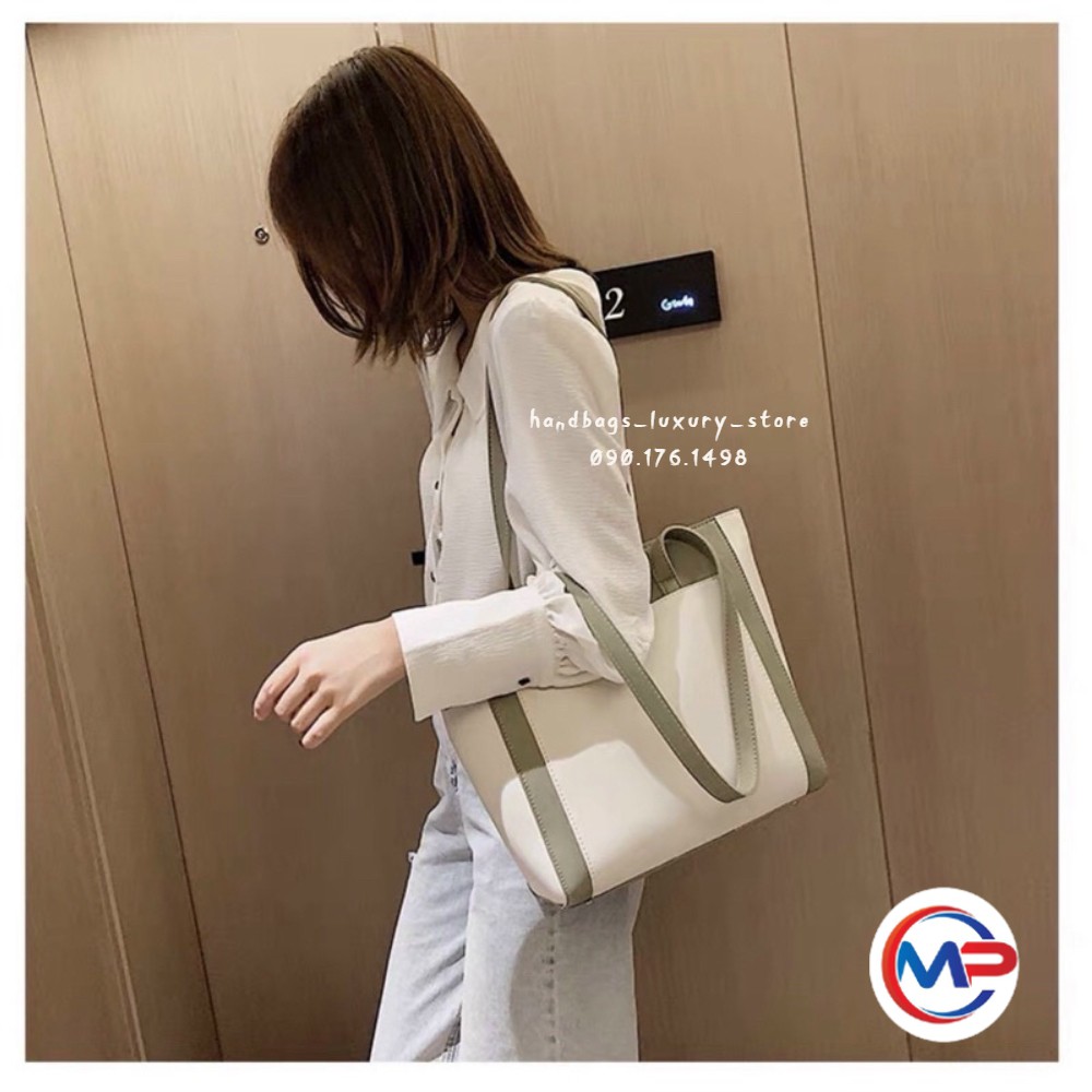 SALE túi tote nữ da mềm phối màu cực đẹp SHOP LUXURY