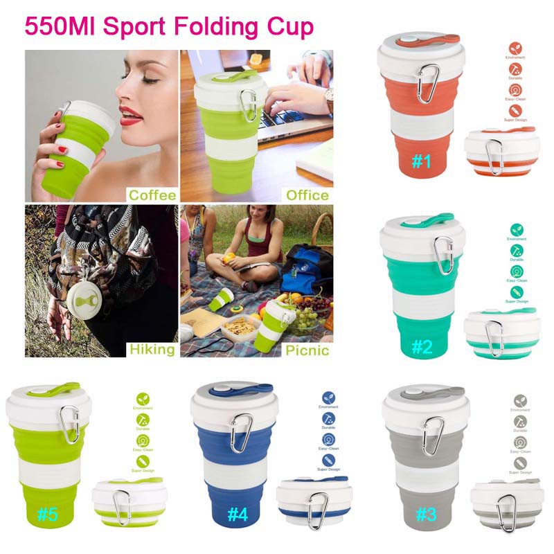 Cốc silicone gấp gọn được dung tích 550ml tiện dụng