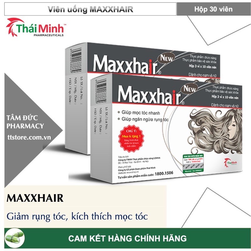 Maxxhair ( hộp 30 viên) viên uống mọc tóc nhanh, giảm rụng tóc