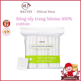 Bông tẩy trang Miniso , 100% cotton , mềm mại 180 miếng