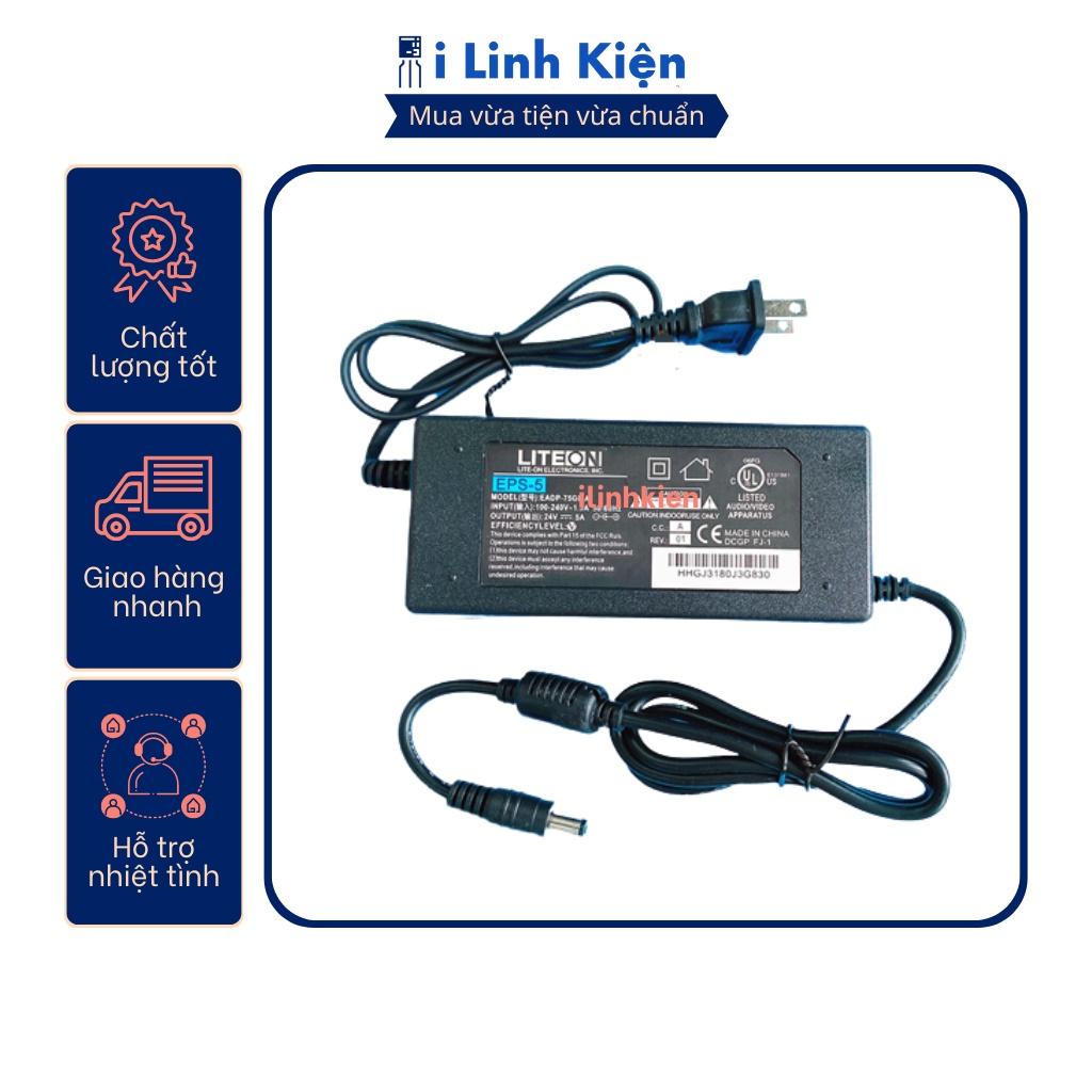 Nguồn vỏ nhựa 24V 5A chất lượng