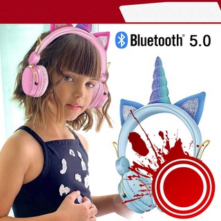 Tai nghe trẻ em không dây cho bé gái Tai nghe Unicorn Tai nghe Bluetooth Tai nghe Bluetooth có Mic cho con