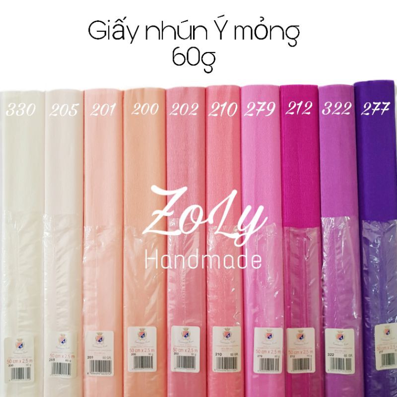 Giấy nhún Ý mỏng 60gsm tông hồng -tím