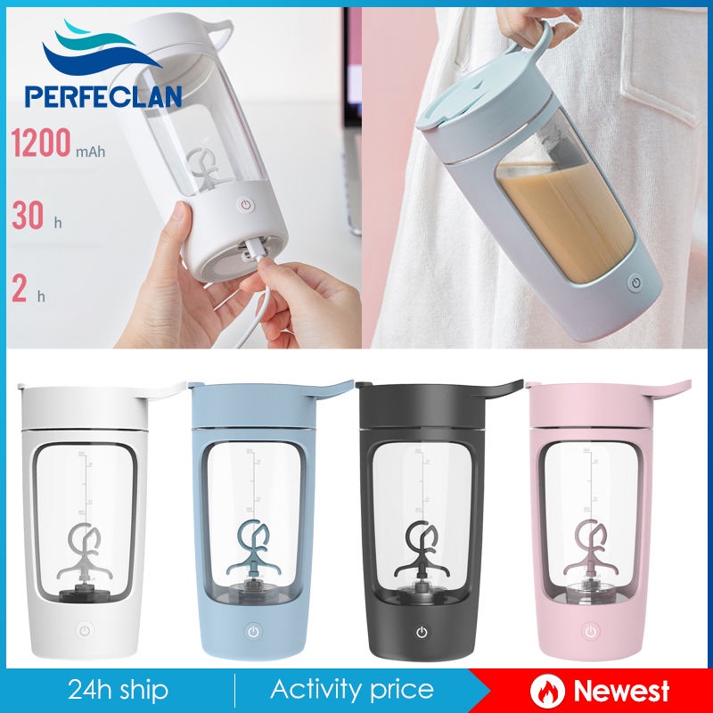 Bình Lắc Protein Chạy Điện Không BPA Cổng Sạc USB Dung Tích 22Oz