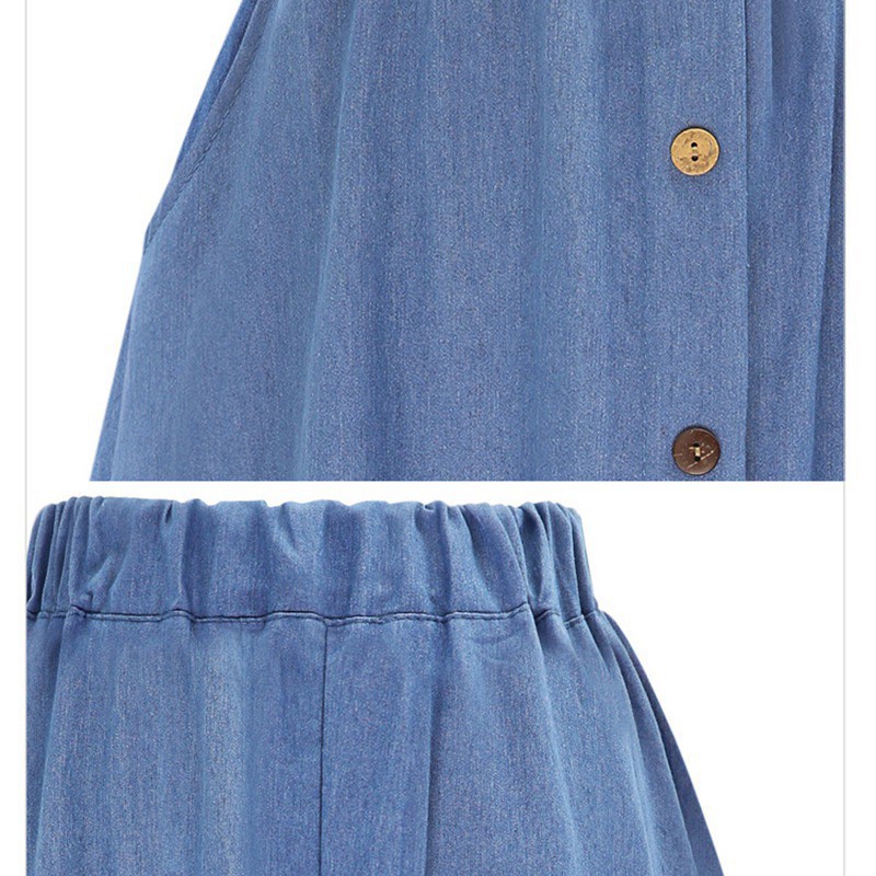Chân Váy Denim Phối Nút Thời Trang Mùa Hè Thanh Lịch | BigBuy360 - bigbuy360.vn