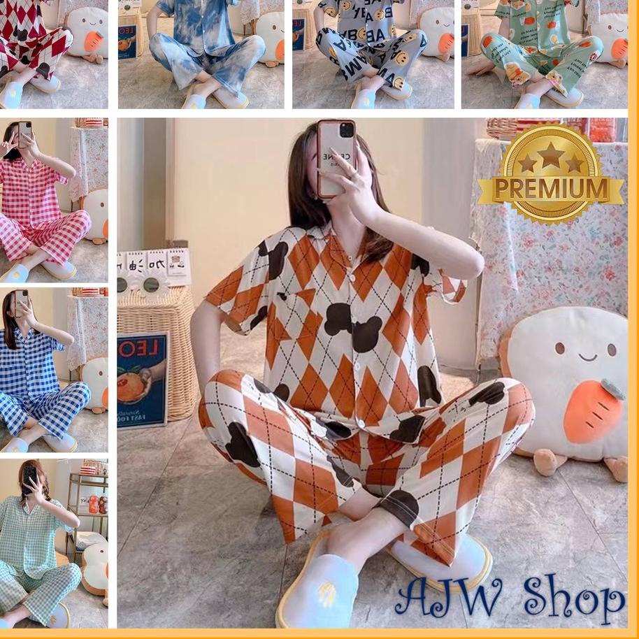 Bộ Đồ Ngủ Ngắn Cài Nút Dành Cho Nữ Nhập Khẩu | Áo Ngủ Nhập Khẩu Chất Lượng Cao | Đồ Ngủ Nút Hàn Quốc | Bộ Đồ Ngủ BTS Taehyung | Hộp Áo Ngủ Cài Cúc