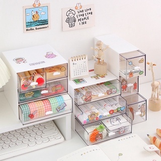 Tủ/ kệ để đồ mini trong suốt nhiều ngăn❤️ dùng đựng mĩ phẩm, phụ kiện, lưu trữ đồ dùng học tập.