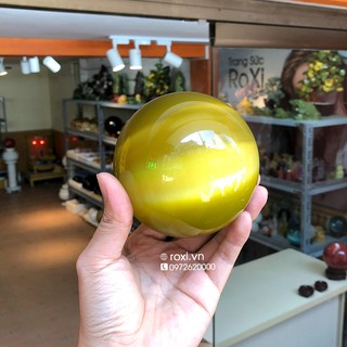 Quả cầu Pha Lê mắt mèo vàng