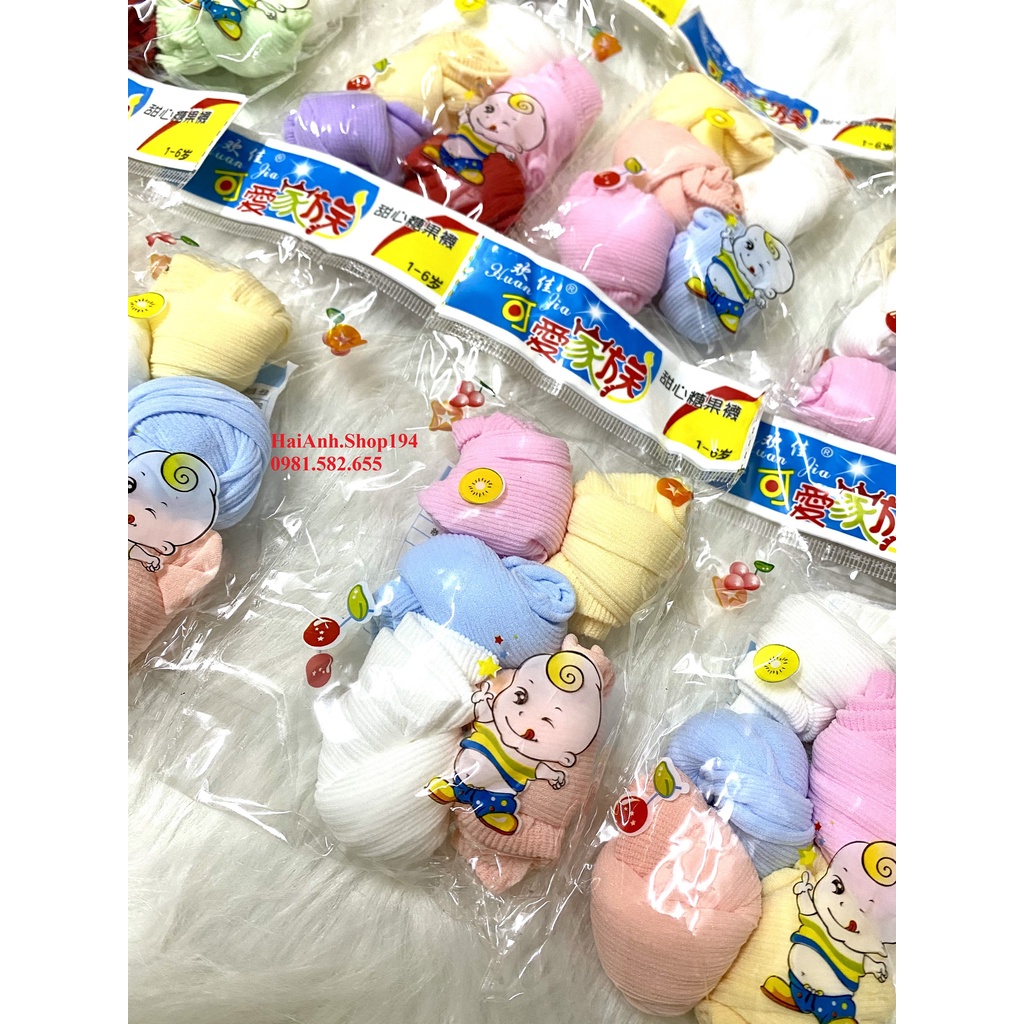 Set 5 đôi tất kẹo (tất giấy) cho bé từ sơ sinh đến 3 tuổi