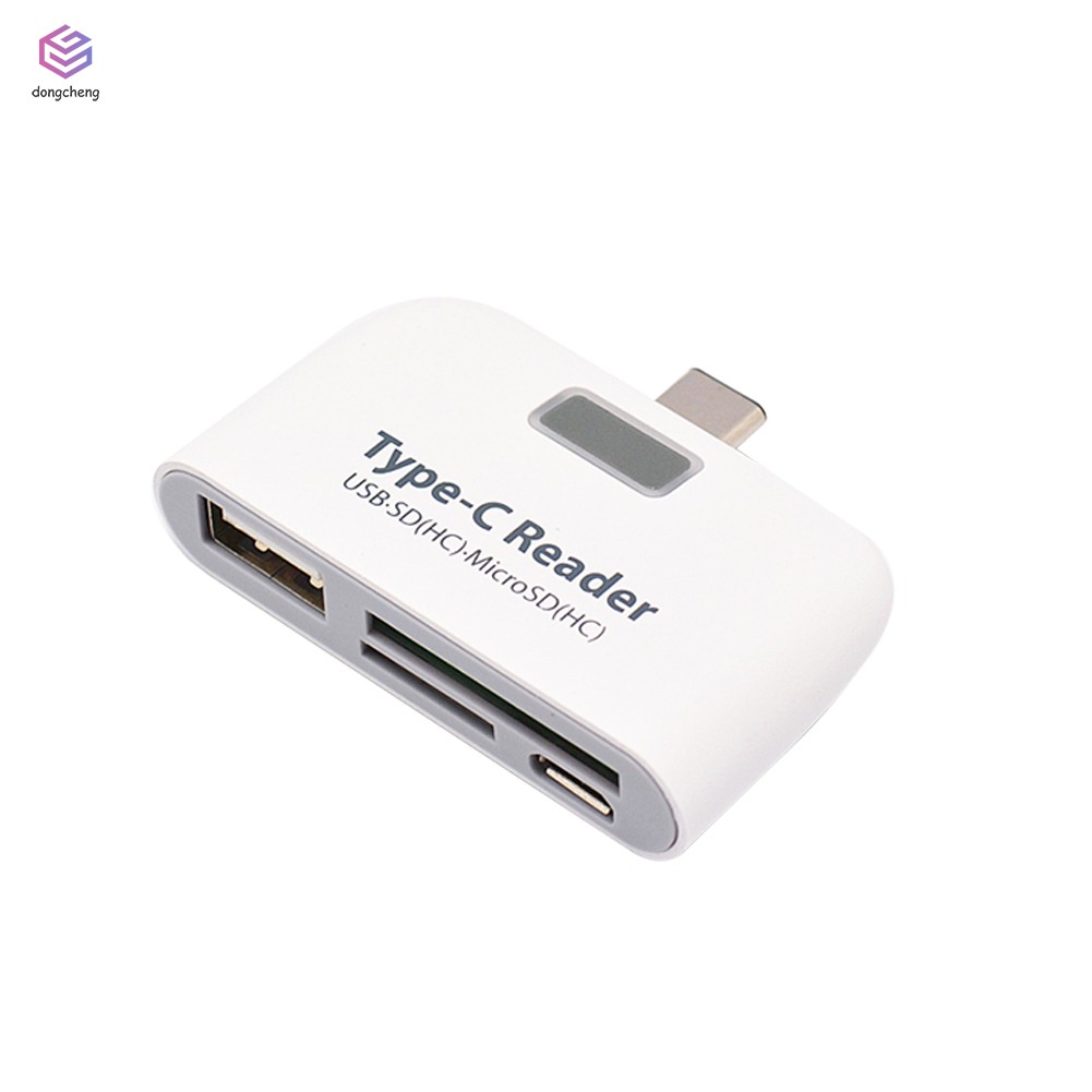 Đầu đọc thẻ nhớ 4 trong 1 OTG TF Micro SD có giác cắm USB Type-C dùng cho Macbook/điện thoại/máy tính bảng