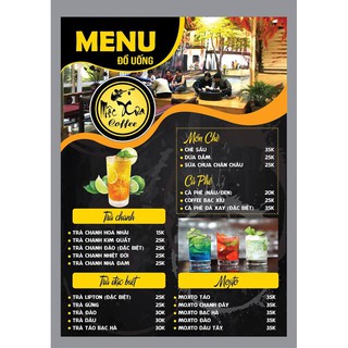 01 Tờ Menu A4 Ép Plastic