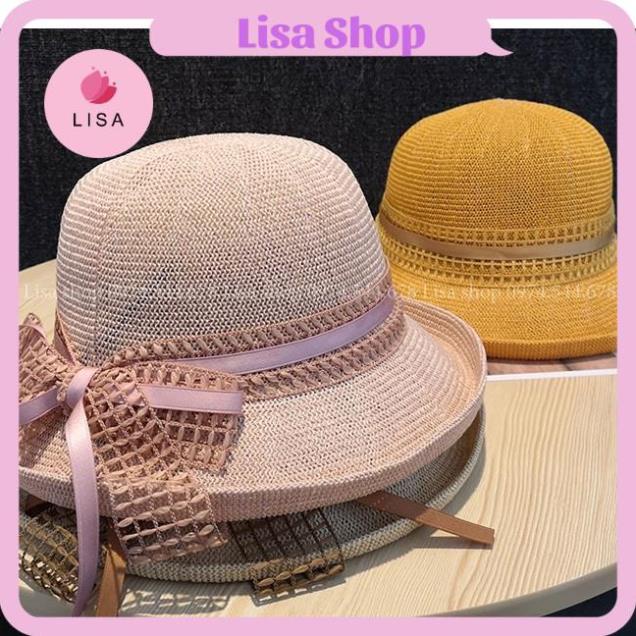 [HÀNG LOẠI 1- ẢNH THẬT] Mũ che nắng thời trang, nón đi nắng vành nhỏ phối nơ phong cách Hàn Quốc cực hot, mẫu M6