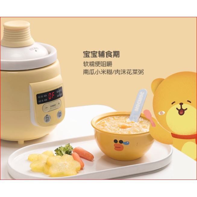 NỒI HẦM CHÁO CHẬM CHO BÉ ĂN DẶM 0.5L NHÀ BEAR