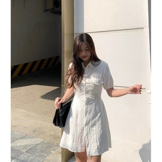 (ảnh thật ở cuối) ĐẦM SƠ MI TRẮNG CUTOUT LƯNG