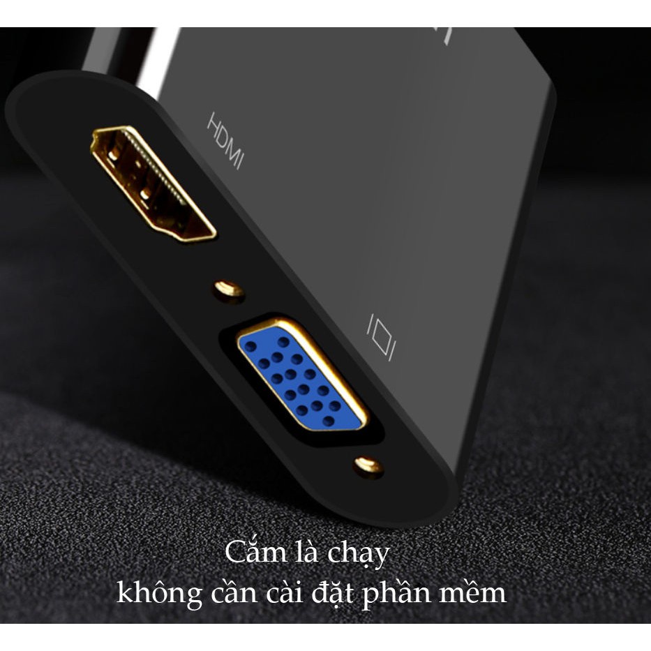 [Mã ELHACE giảm 4% đơn 300K] Bộ chuyển đổi HDMI sang HDMI/VGA (hỗ trợ nguồn 5V + Audio 3.5) 30cm UGREEN CM101 40744