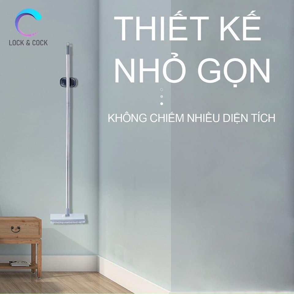 Chổi Chà Sàn Thông Minh 2 Mặt 115cm- Chổi lau sàn gạt nước quét gạch 2 đầu tiện lợi dễ điều chỉnh chiều dài LOCK&COCK