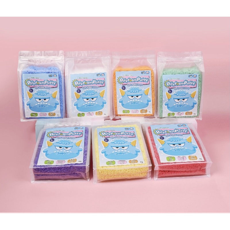 Đất sét xốp PUTTY POLYFAOM - Slime bọt biển ngọc trai 7 màu