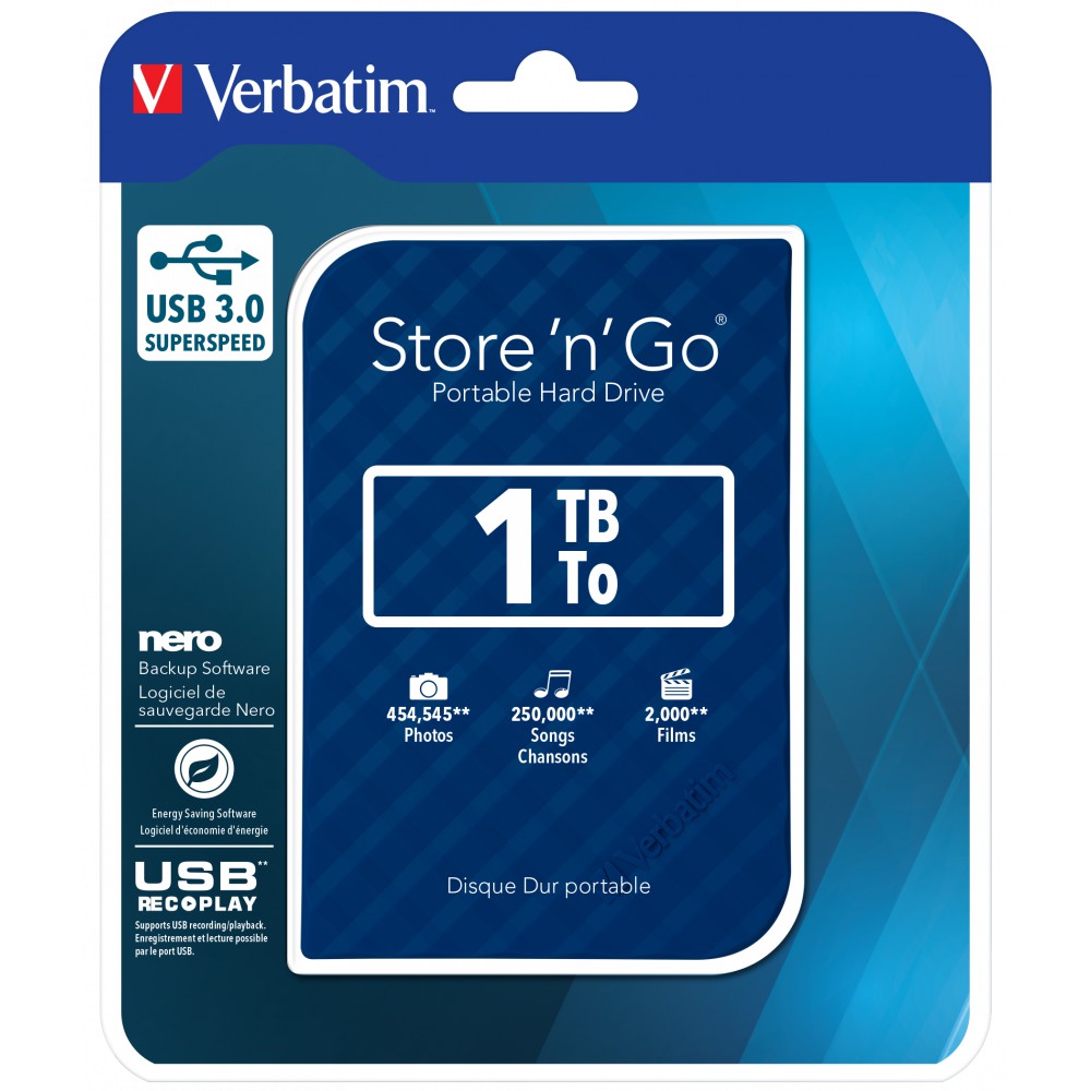 Ổ cứng di động Verbatim 2.5' USB 3.0 1TB