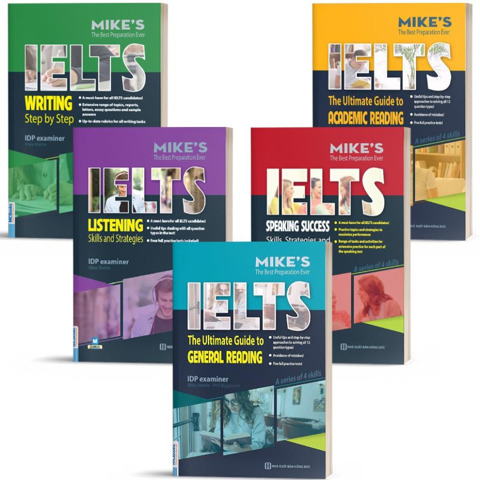 Sách Combo Ielts Mike's (Writing, Reading, Speaking, Listening) - BẢN QUYỀN