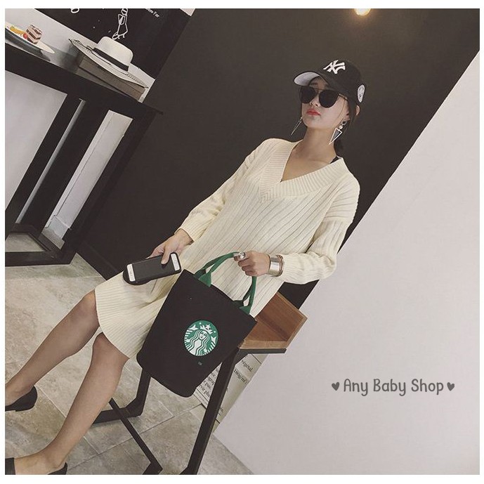 Túi tote- túi vải Ulzzang Starbucks kiểu dáng độc lạ 2 màu sang chảnh (hàng có sẵn)    ❣❣