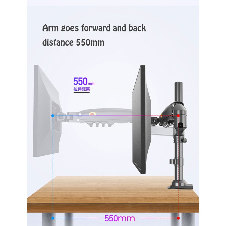 [SẢN PHẨM MỚI 2020-2021] GIÁ TREO MÀN HÌNH NB-H80 - TẢI TRỌNG 9KG - XOAY MÀN 360 ĐỘ, HÀNG NHẬP KHẨU